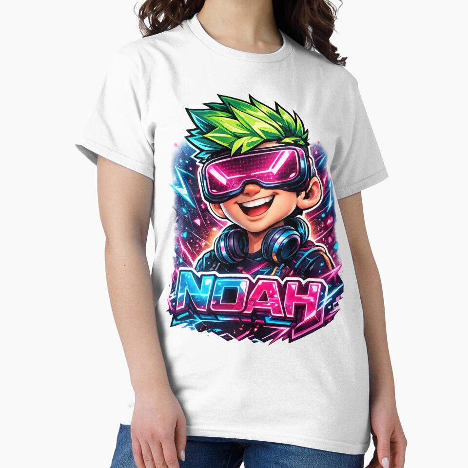 Noah – Futuristic Cartoon Name Mascot Sticker by AlexLineArt