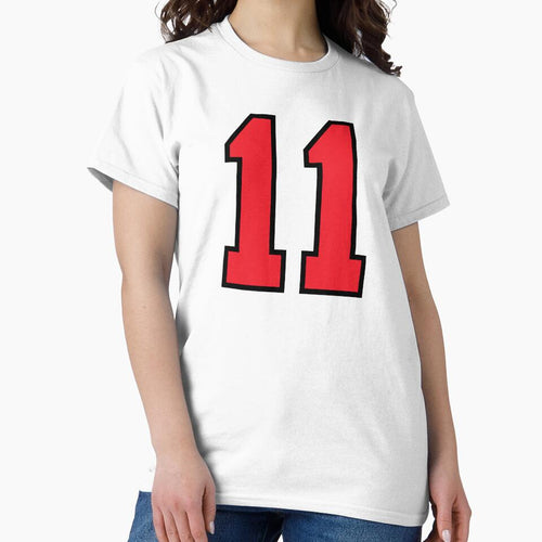 11 Sports Jersey Eleven Red Number Black by infrontofyou