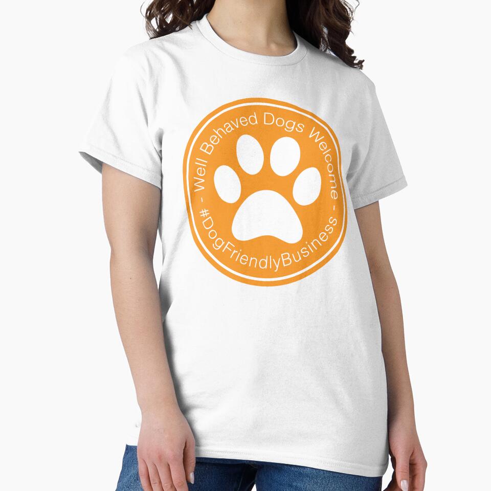 Well Behaved Dogs Welcome Orange Sign - #DogFriendlyBusiness by fireballuke