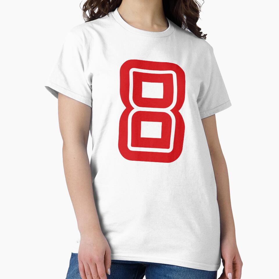 No. 8 / Player Number Eight / Football Player Number 8 (Red) by STUDIO-72