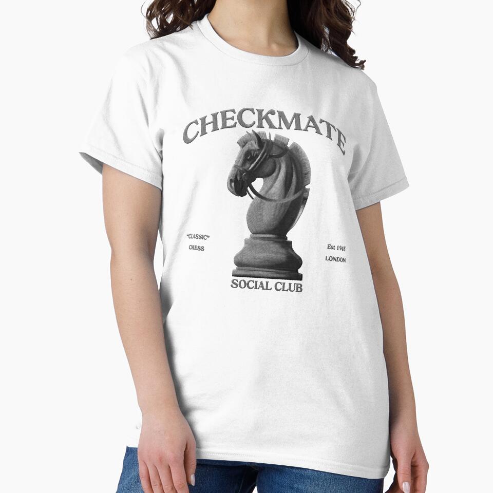 checkmate social club - chess horse embroidery iron patch textured graphic artwork by hayrpictures