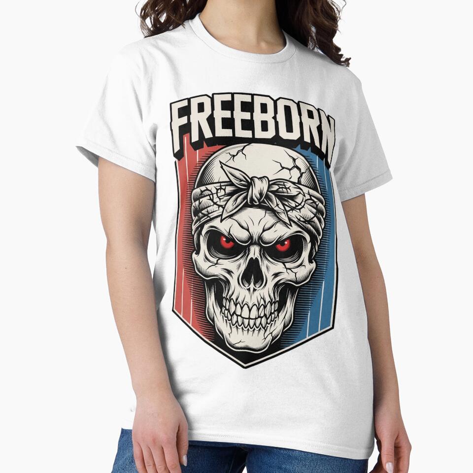 Freeborn Vintage Skull Americana Shield by OldGloryForge