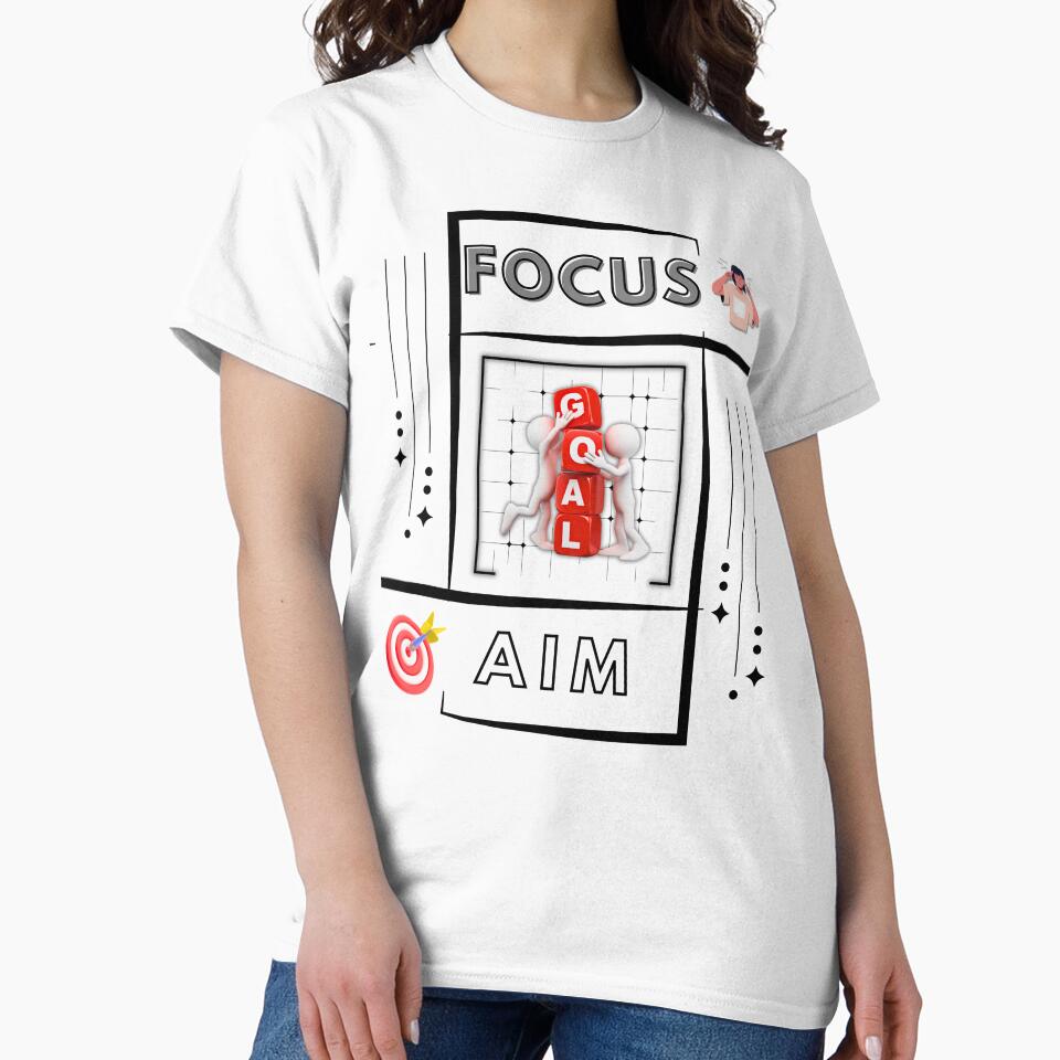 Focus on your goal meditational T-shirts by Pixel Craft Print
