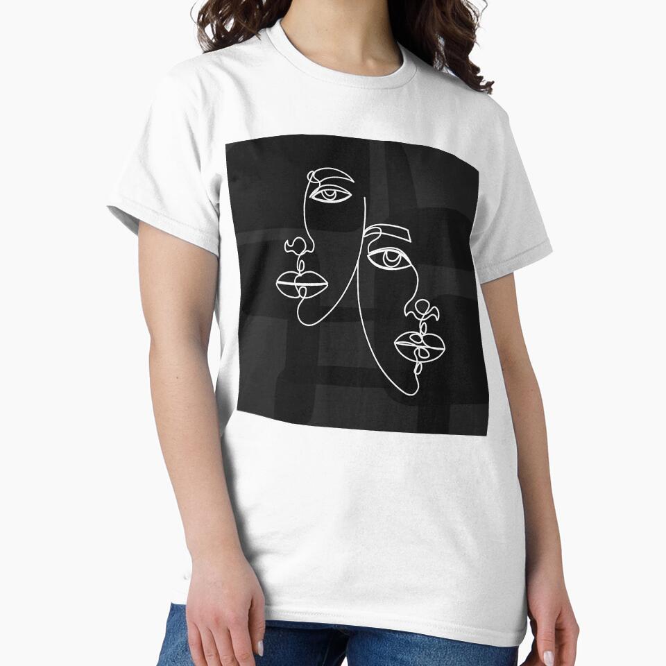 Two Face White Line Art by shaang