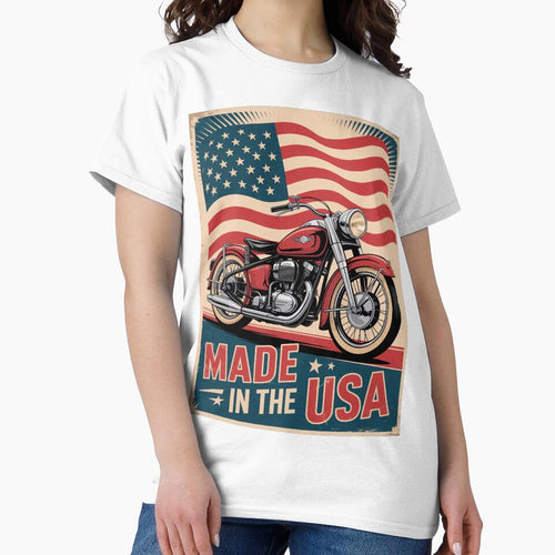 1950s Retro Americana Motorcycle T‑Shirt – Made in the USA by OldGloryForge