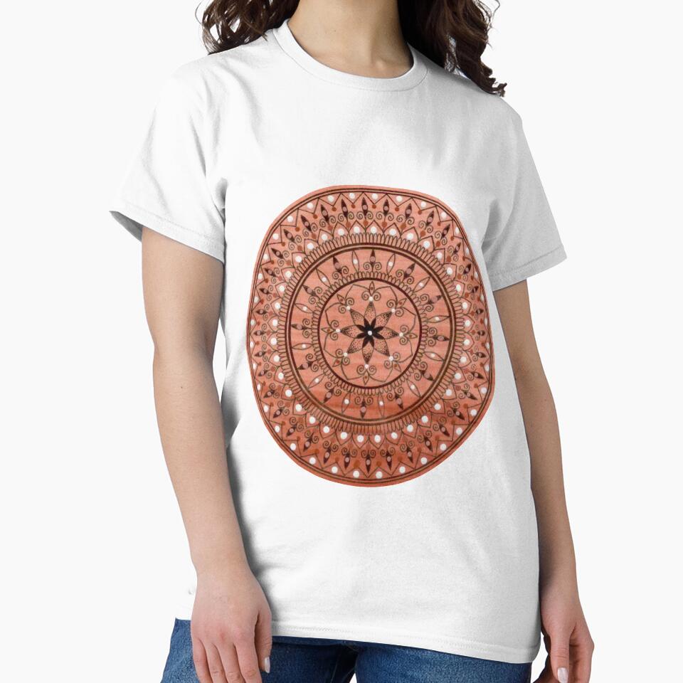 Hand Drawn Brown And White Mandala by Zedart
