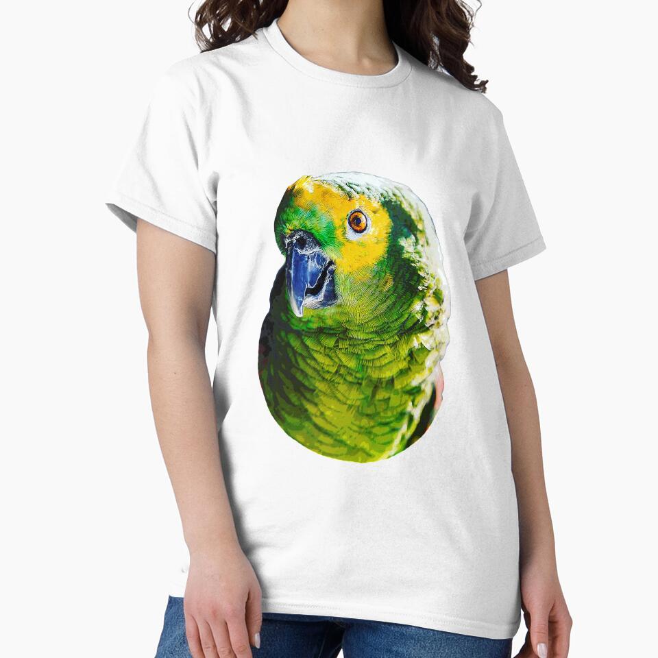 Amazon Parrot - Blue Fronted Amazon Bird Head by Elarex