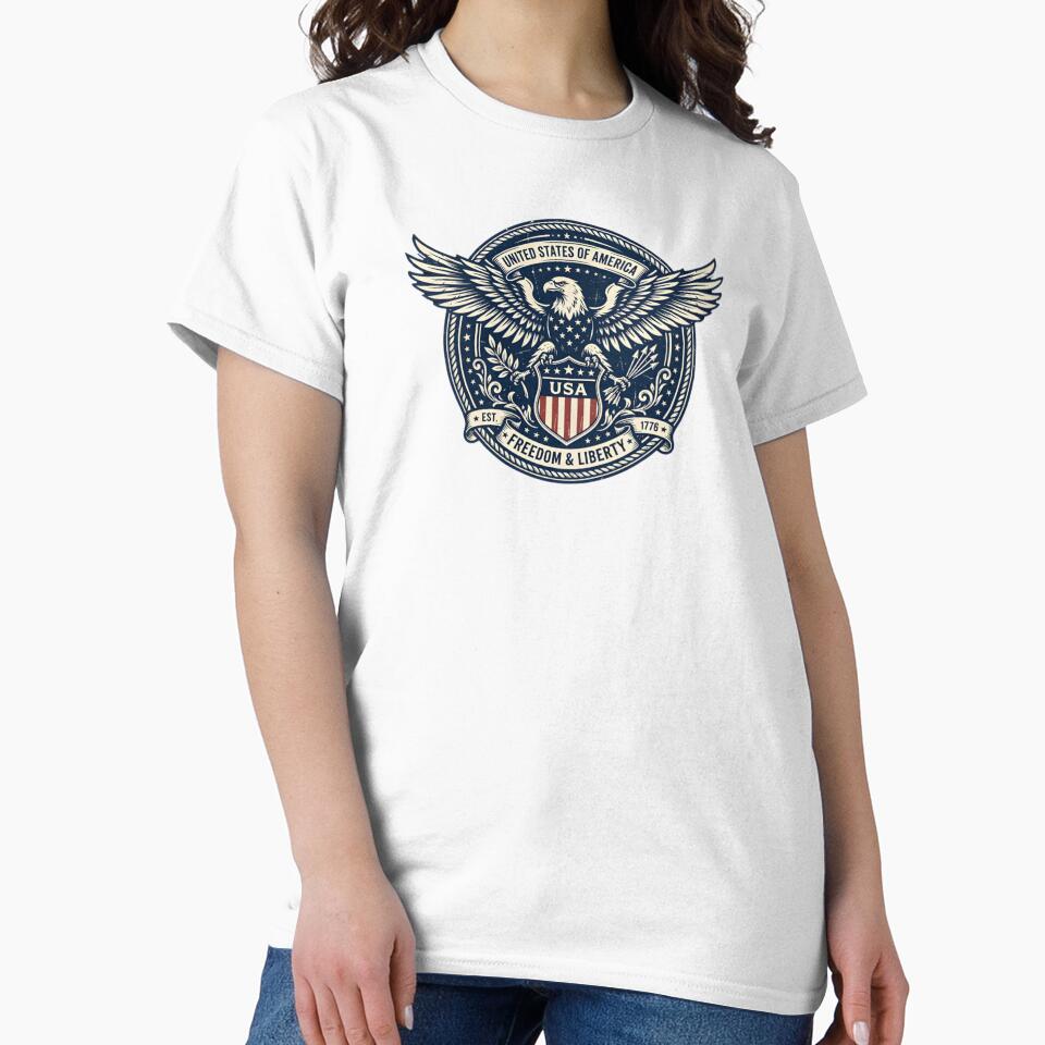 Vintage USA Eagle Emblem – Freedom & Liberty 1776 by ElNiro