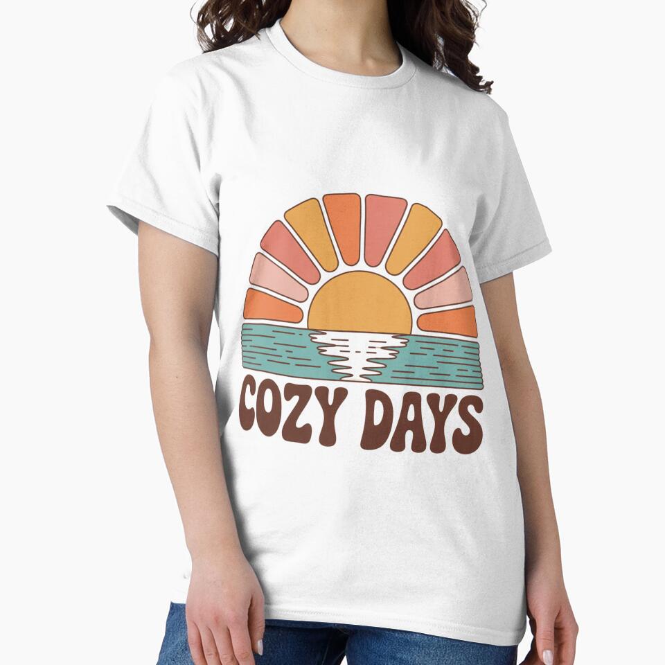 Cozy Retro Sunset Graphic Streetwear Design by quietvisualsco