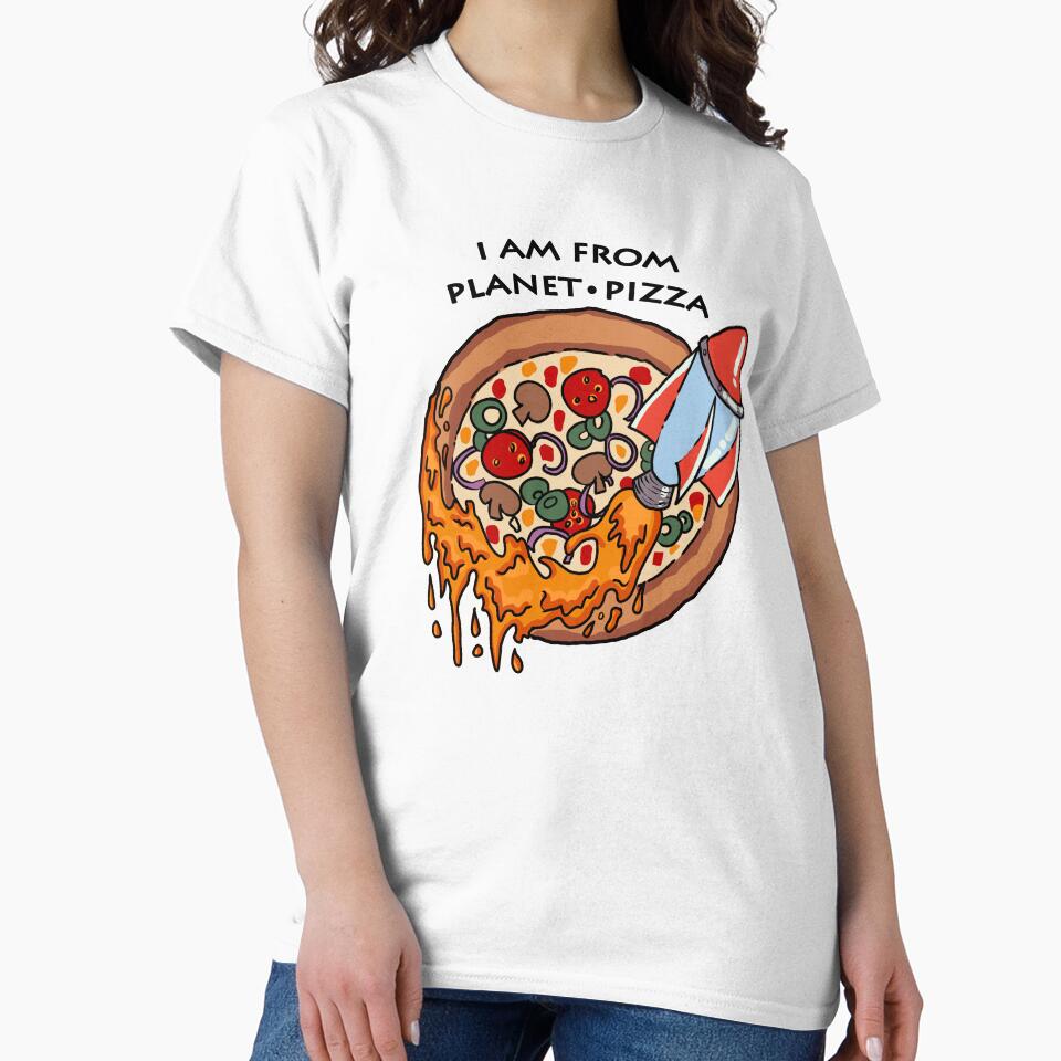 Pizza Eat Moon Planet Space Star Earth Funny by Kentala