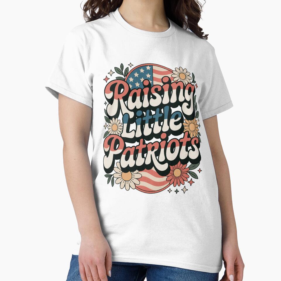 Raising Little Patriots Vintage Floral Design for Patriotic Moms by Kuku-Craft