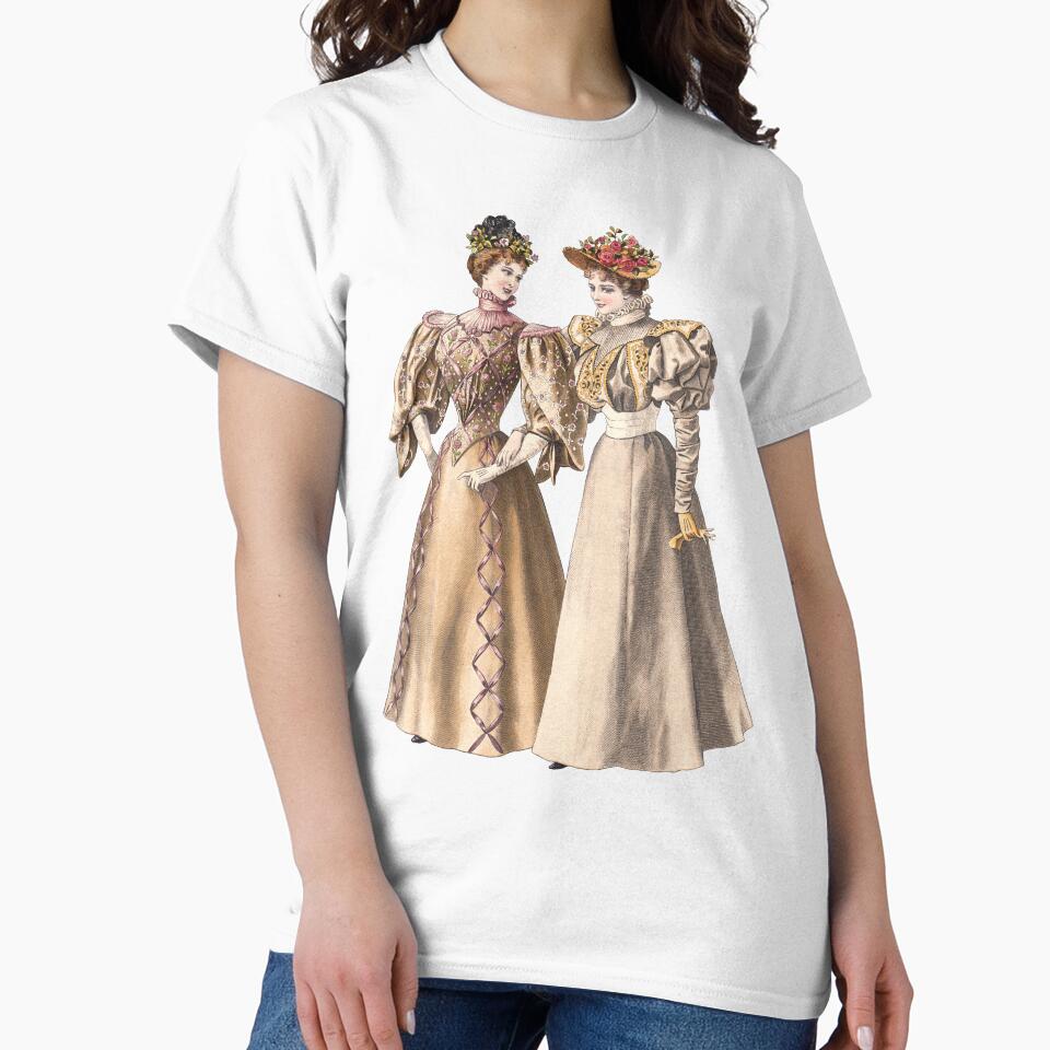 Two women wearing victorian 19th century fashion by Fashion through the ages