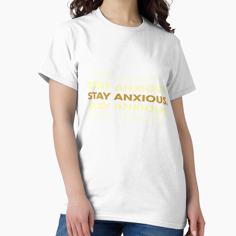 Stay Anxious | unmotivated funny dark negative quote by Magic Mango Unisex , , , Long Sleeve Tee