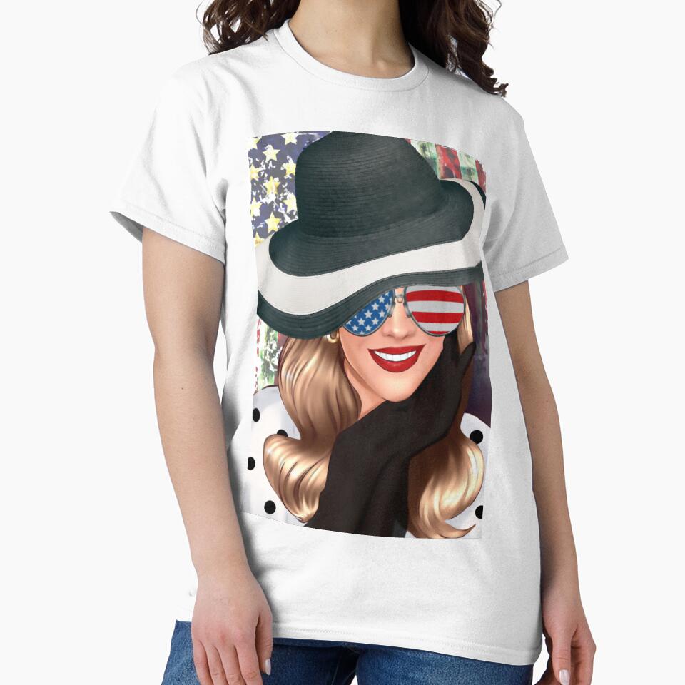 Patriotic Woman in Sunglasses by gleefulme