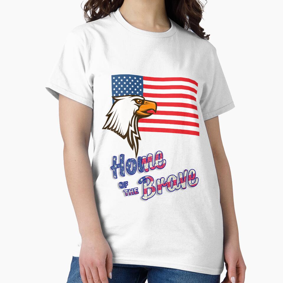 Patriotic Apparel for 4th of July - Home of The Brave by majnate