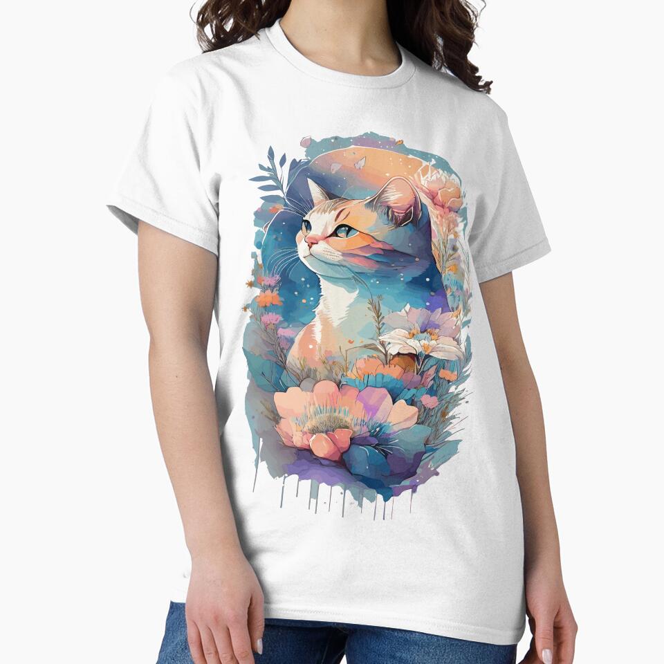 Cat pet tomcat shirt design gift idea children daughter mother gift wall art by X-ecute