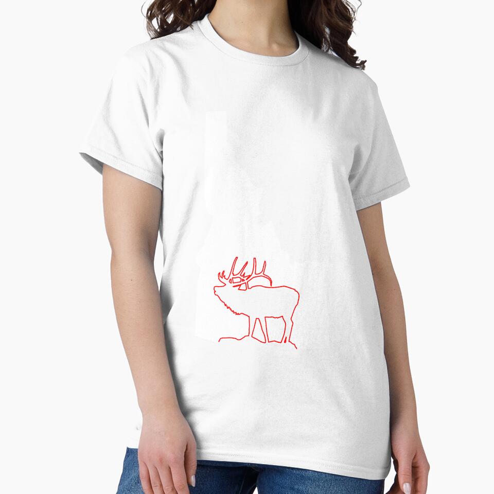 Idaho state with outline of Elk inside combi by hadleydesigns
