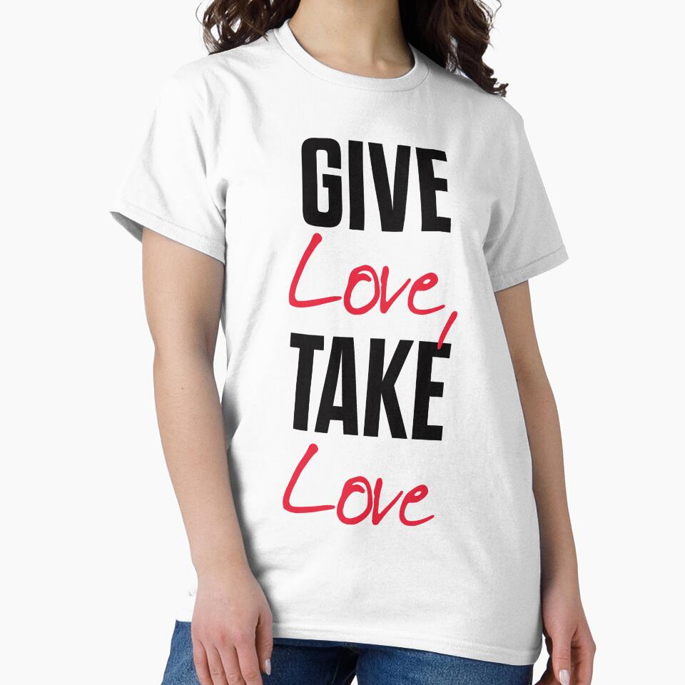Give love, take love, tyopgraphy illustration, gift for her, motivational quote, romantic lettering by Spallutos