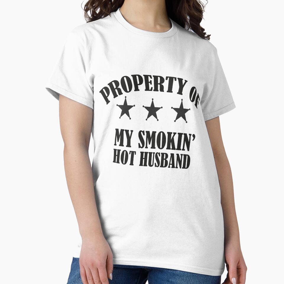 funny couple shirt-Property of My Smokin Hot husband-gift for her by ELEVATE  SHOP