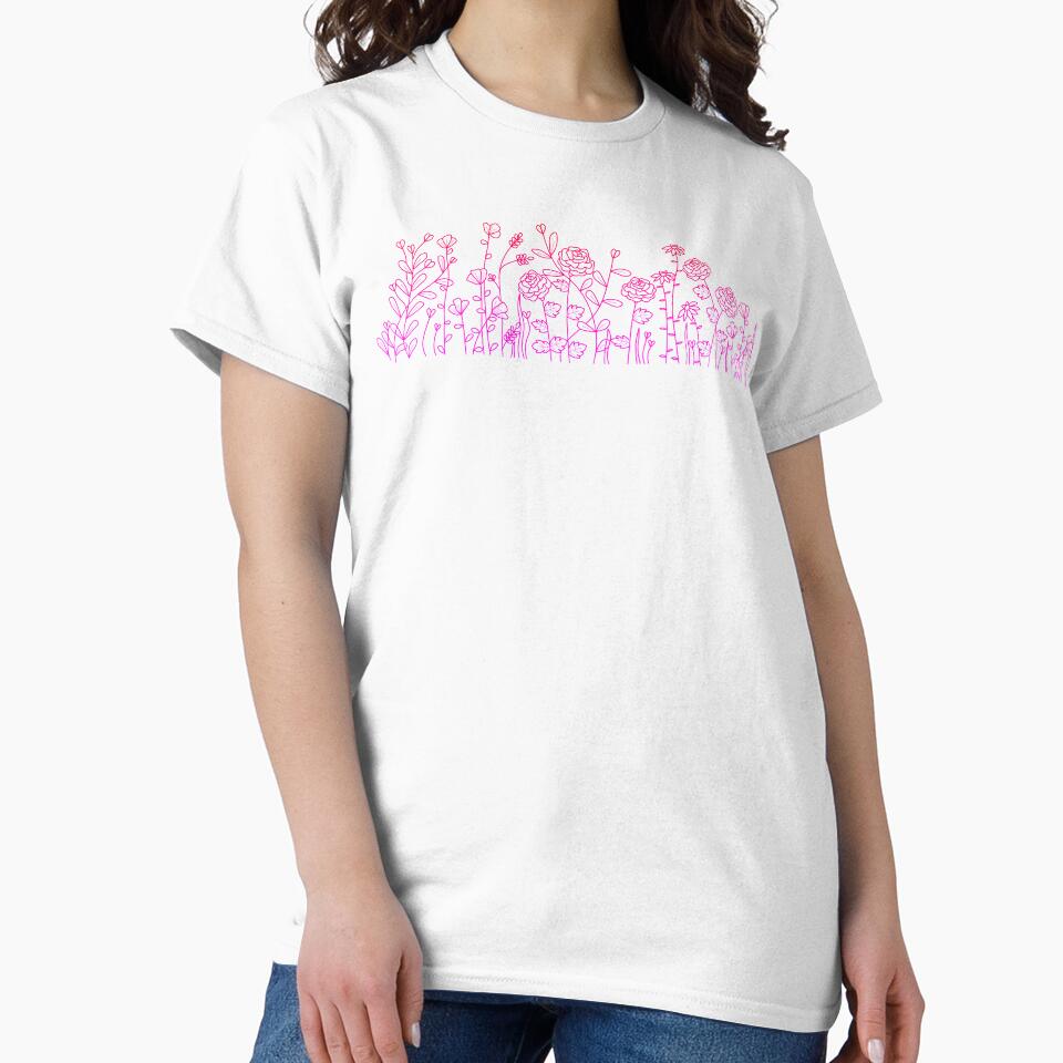 Line Art Red And Pink Roses - Line Art Flowers - Minimalist Floral Line Art by The Red Nox