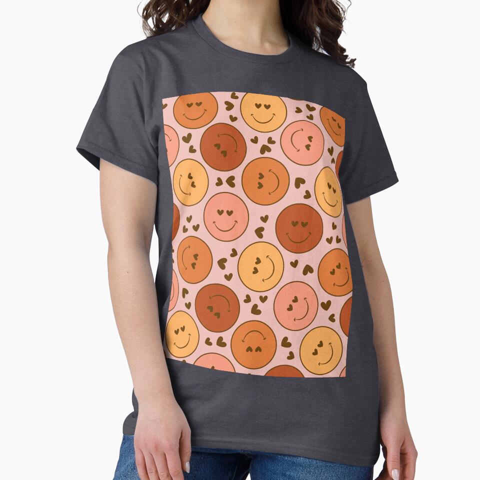 Cute smiley print - pink by RSDigitalPrintDesign