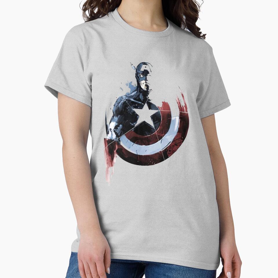 Grunge Captain America T-Shirt PNG | Distressed Superhero Shield Design by Creatby7030