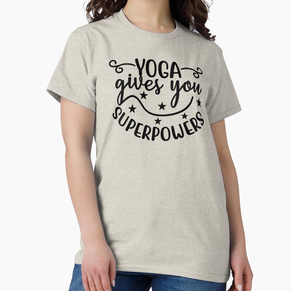Yoga Quote Yoga Gives You Superpowers Funny Motivational Saying by SoccaTamam Unisex , , , Long Sleeve Tee