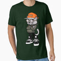 Badass Cat in sneakers, cap and hoodie by Nick Krav