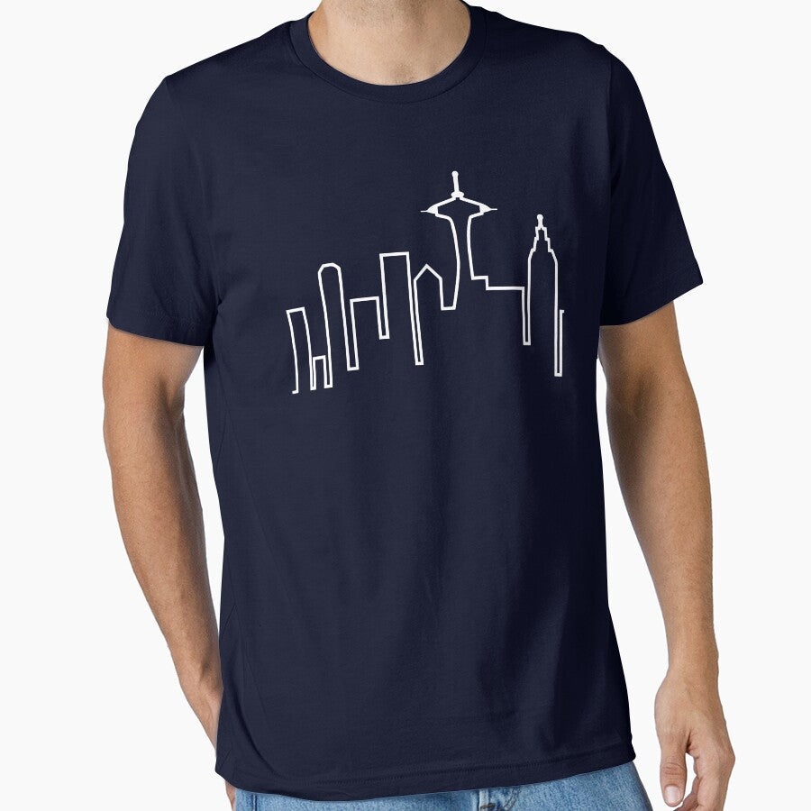 Seattle Skyline (Frasier) by fandemonium Unisex , , , Long Sleeve Tee