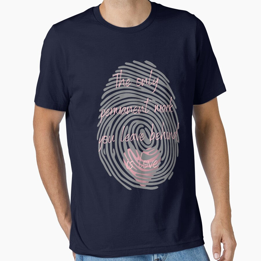 Fingerprint Love T-Shirt for Sentimental Gift Enthusiasts by SmyrnaArtGalery