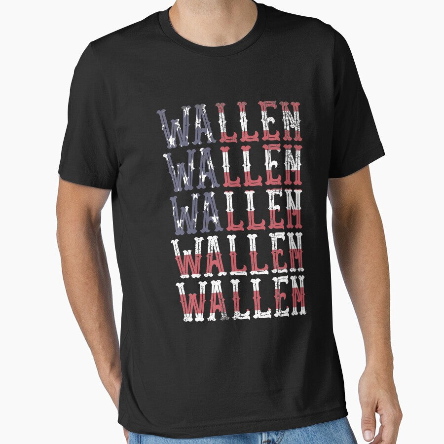 Vintage Retro Wallen American Flag Red White Blue by BELASKRI STORE