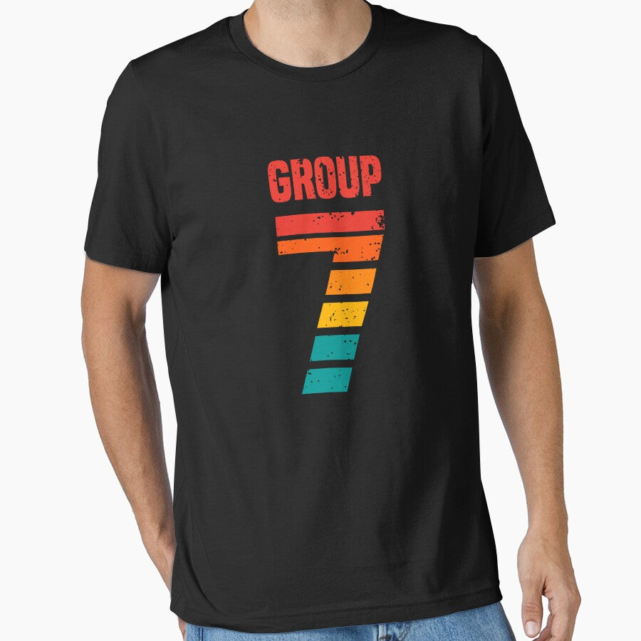 Group 7 Squad Team Vintage Retro Aesthetic Design by Printvibz1