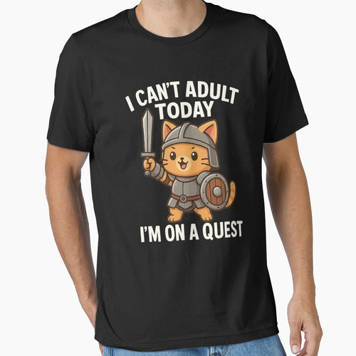 "I Can't Adult Today, I'm On a Quest" Funny Cat Gamer – Perfect Gift for Boyfriend or Dad by ContTraders