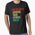 Fitness Lovers Gift, Funny I'm Silently Judging Your Fitness Skills by vzrnmichsudops Unisex , , , Long Sleeve Tee