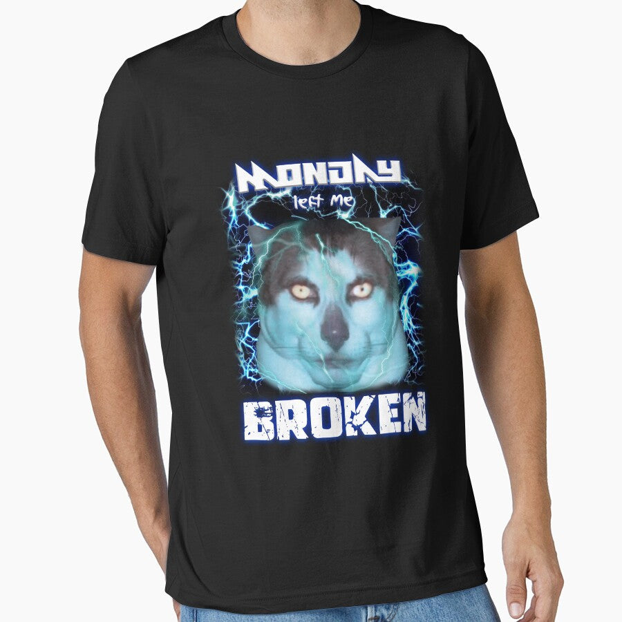 MONDAY LEFT ME BROKEN CAT by giafontem Unisex , , , Long Sleeve Tee