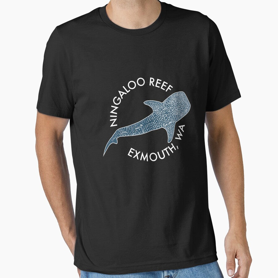 Ningaloo Reef - WHale Shark - Dark Tshirt Design by SeaLarkArt