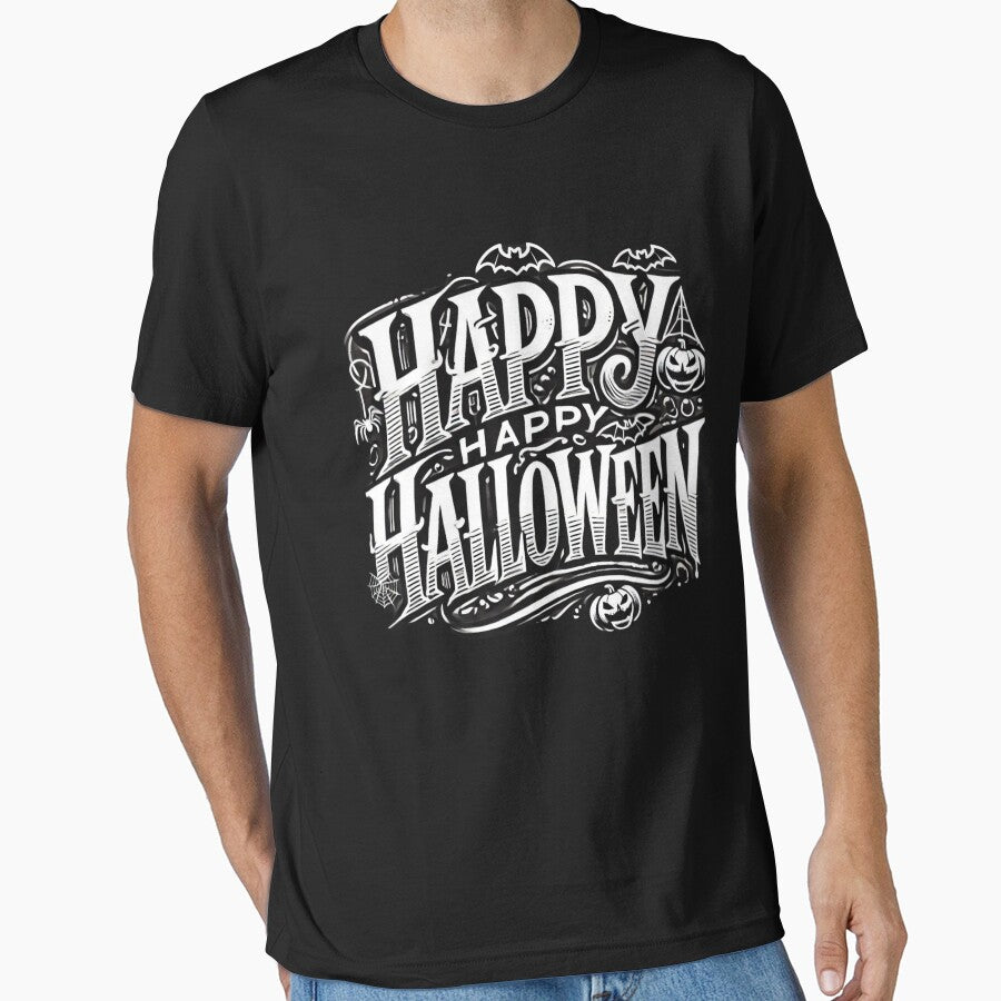 Happy Halloween in white and black artwork by totsapon14