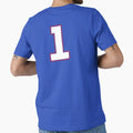 Jersey Number 1 / Player Shirt Number One (White with Red Outline) by STUDIO-72