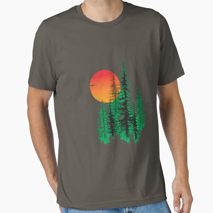 Sunrise ~ Nature shirt, Men's Nature shirt, Graphic Tee, Forest Graphic Tee, Camping Tee, Men's Outdoors T-Shirt, Environmental Shirt, gift by zuynie