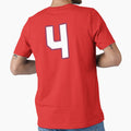 Jersey Number 4 / Player Shirt Number Four (White with Blue Outline) by STUDIO-72