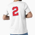 Jersey Number 2 / Player Shirt Number Two (Red with Blue Outline) by STUDIO-72