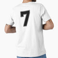 Jersey Number 7 / Player Shirt Number Seven (Black with Black Outline) by STUDIO-72