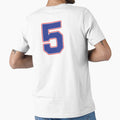 Jersey Number 5 / Player Shirt Number Five (Blue with Red Outline) by STUDIO-72
