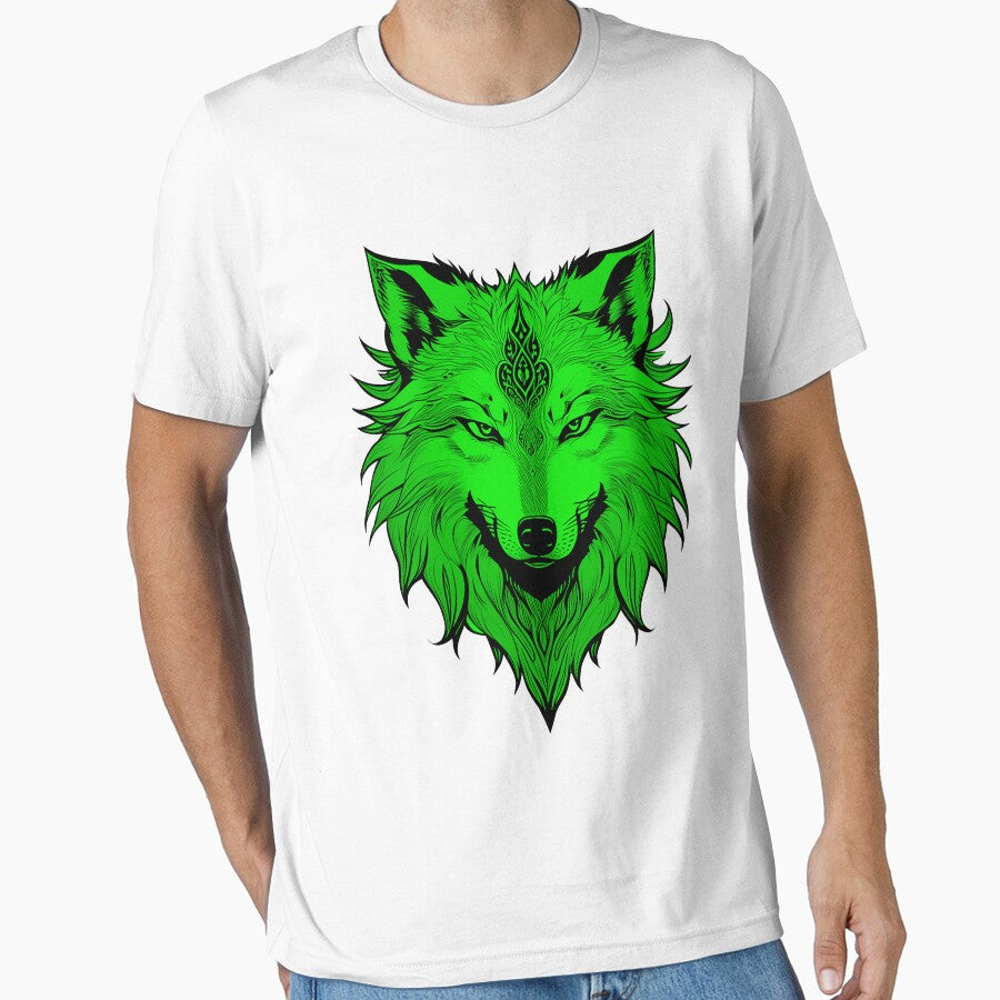 Illustration of a Green Wolf in Vector Style by NordicBadger