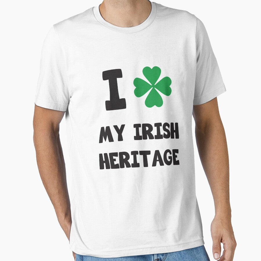 Cute I love My Irish Heritage Shamrock Four Leaf Clover Print by allsortsmarket