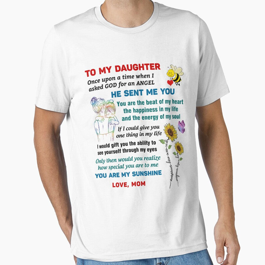 To My Daughter gift from Mom, Gift Mug For Daughter, You are my angel, my little girl, you are my sunshine by IonelHm