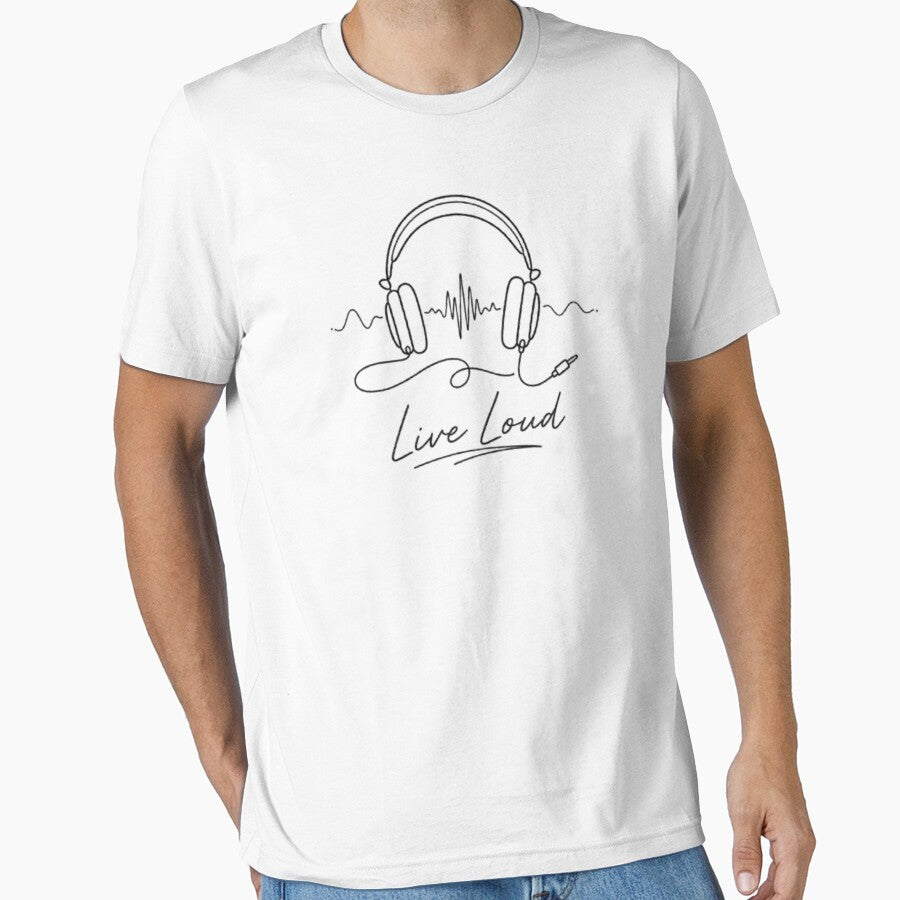 Minimal Music Festival Line Art Shirt – Live Loud, Lost in the Music, Front Row Energy Concert by Line-Mood1⭐️⭐️⭐️⭐️⭐️