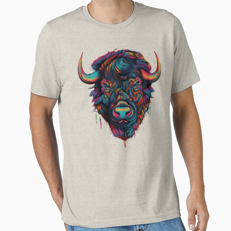 Bison pop art by Toms Tee
