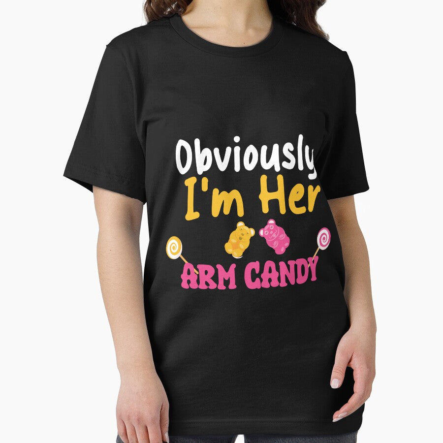 sarcastic saying, obviously, i'm her arm candy funny quote by TownDesigns Unisex , , , Long Sleeve Tee