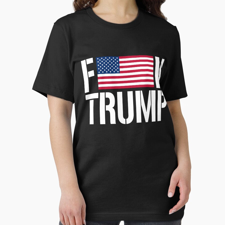 Fuck Trump Shirt American Flag by dgavisuals